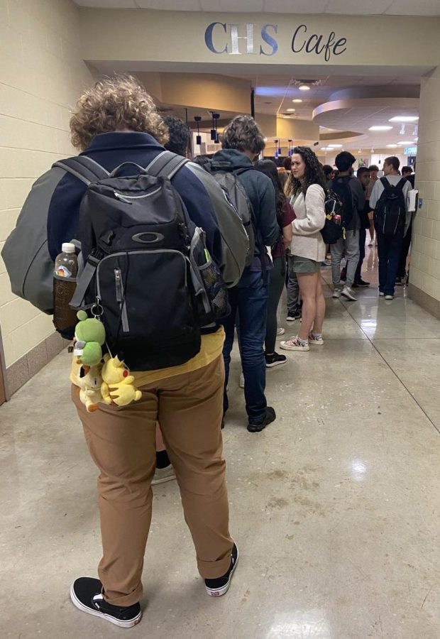 Champion High school students wait in line for lunch on Thursday, November 18. New lunch items have been added to the menu during the 2021-2022 school year. 