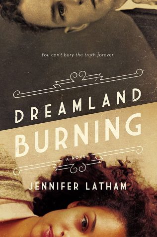 The cover of Jennifer Lanthams novel, Dreamland Burning. It shows Will Tillman and Rowan Chase, the protagonists.