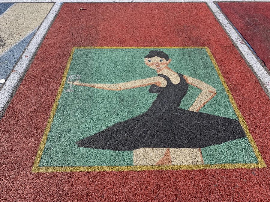Some of the parking spots painted this year. 