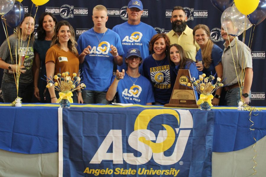Ben Blomqvist signed with Angelo State University to continue his track and field career.