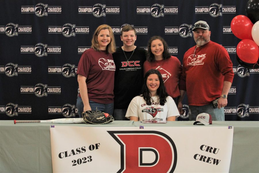 Abigail Hand signed with Dallas Christian College to continue her softball career.
