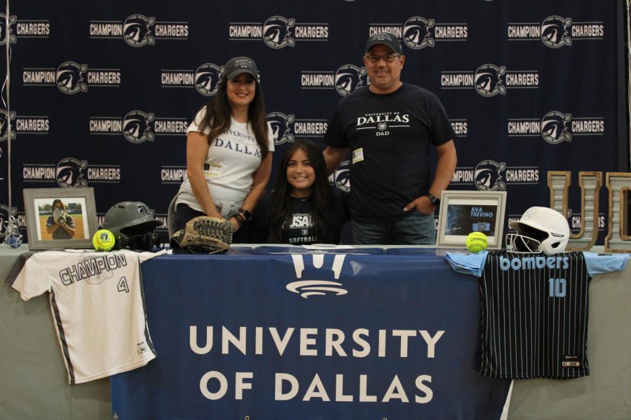 Ava Trevino signed with the University of Dallas to continue her softball journey.