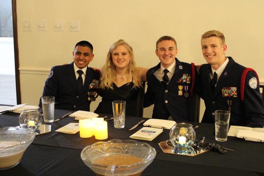 The Top 4 for Sarahs tenure as group commander together at the ROTC Military Ball. From left to right: Jake Rodriguez, Sarah Gardner, Riley Williamson, and Riley Neel.