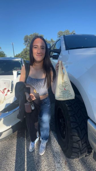 Junior Mylie Parker with her morning Mary’s Tacos.